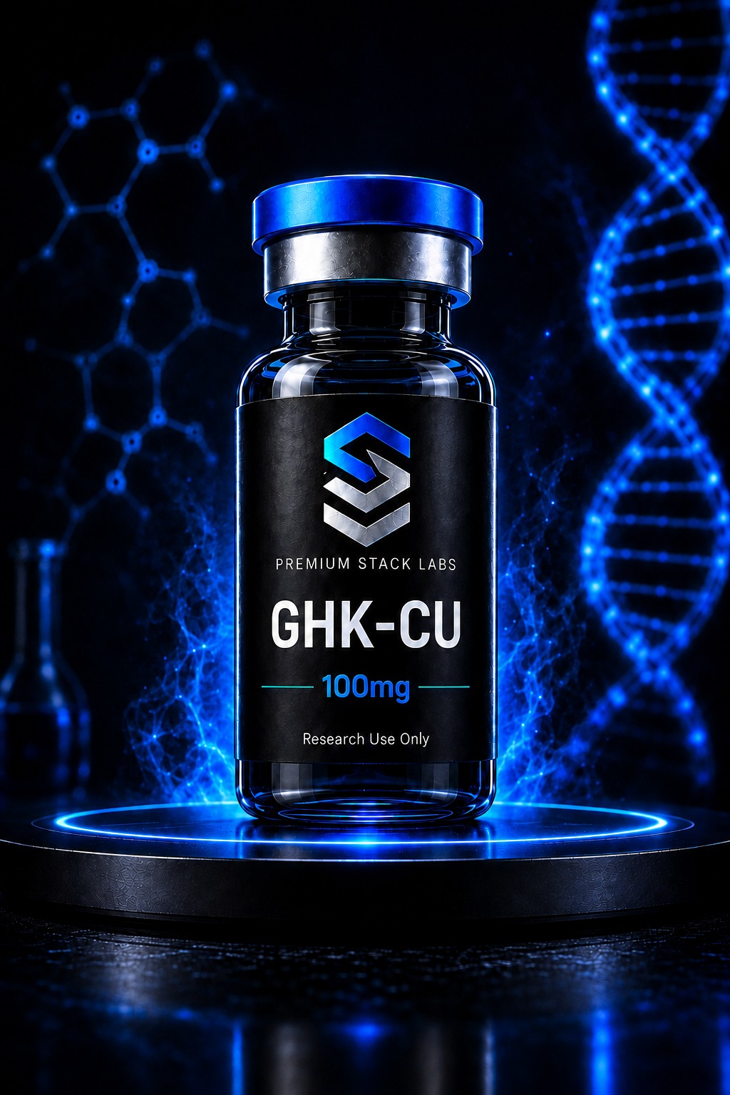 Premium Stack Labs GHK-CU 100mg research vial